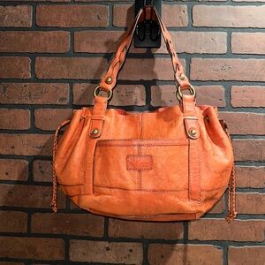 Fossil Burnt Orange Leather Shoulder Bag